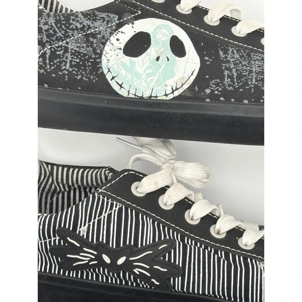 Disney Nightmare Before Christmas Jack Skellington Black White Sneakers Size 9.5